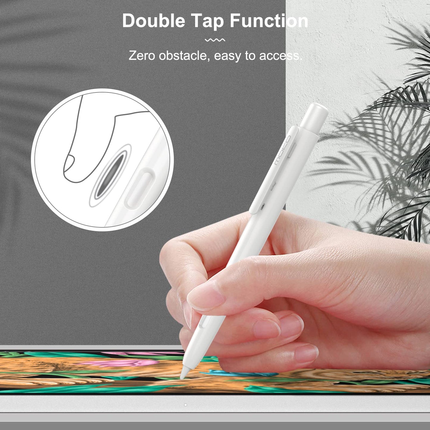 Moko Retractable Protective Case Fit Apple Pencil Pro/2nd Generation, White