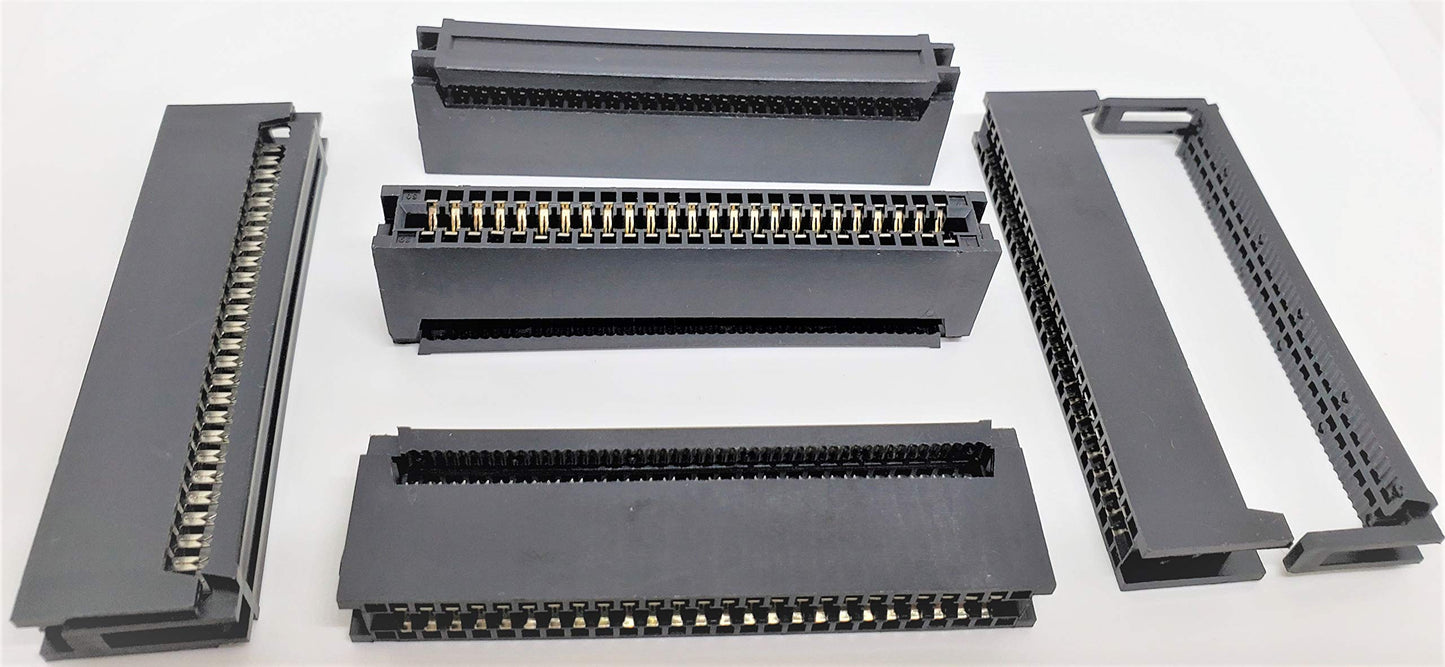 PC Accessories - Connectors Pro 50 Pins IDC 2.54mm Card Edge Connector for Flat Ribbon Cable 50P, CE50 5-Pack