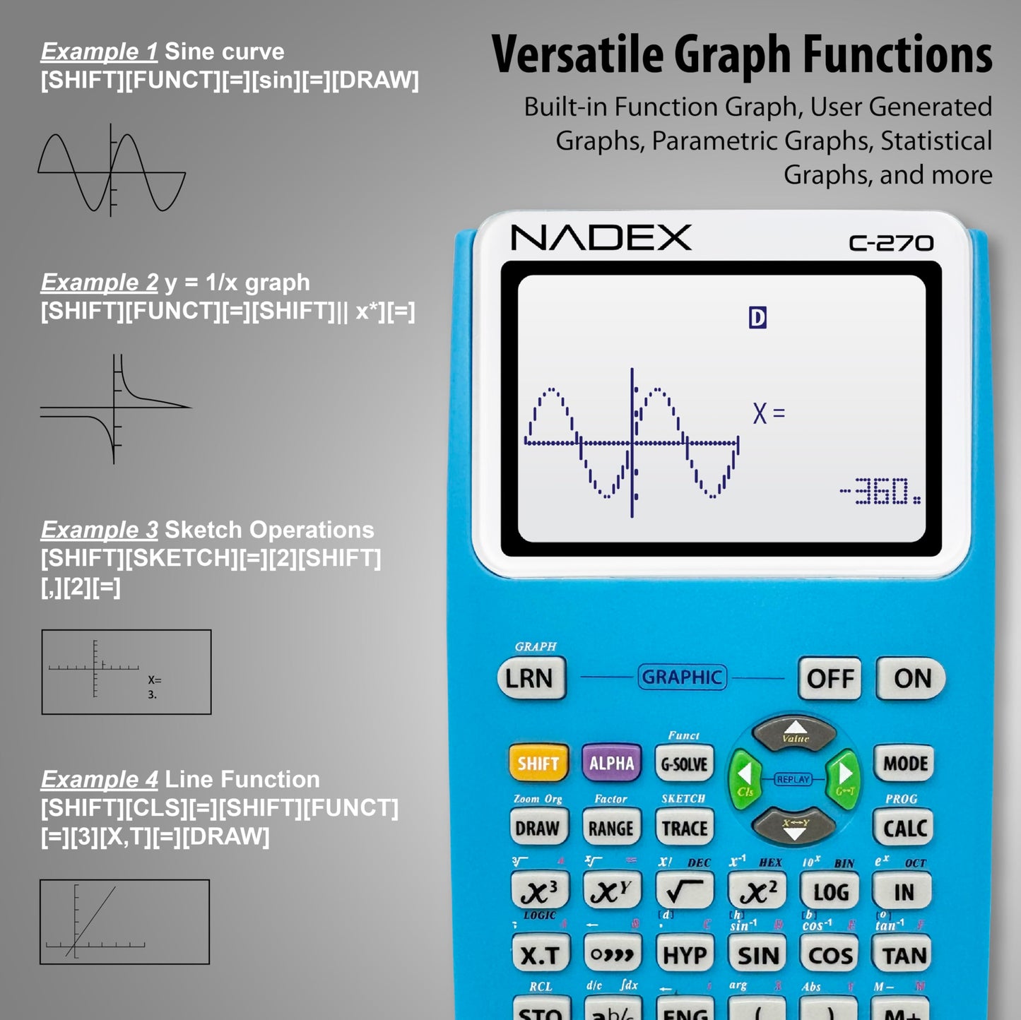 Scientific Calculator with Graph Functions for College and High School Students, Engineering, Advanced Mathematics, Calculus, Algebra, Geometery