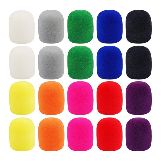 Augshy Microphone Covers Foam,20 Pack Thick Handheld Stage Microphone Windscreen Microphone Cover Foam Karaoke DJ Microphone Covers Disposable(10