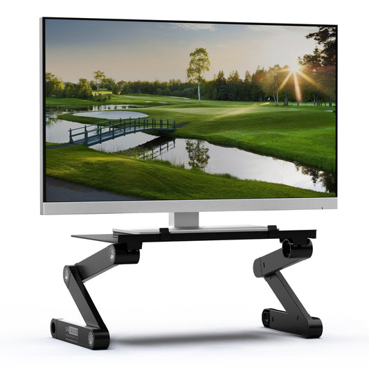 WorkEZ Monitor Stand, Single Mount Height Adjustable Monitor Riser for Desk, Ergonomic Desktop Computer Stand