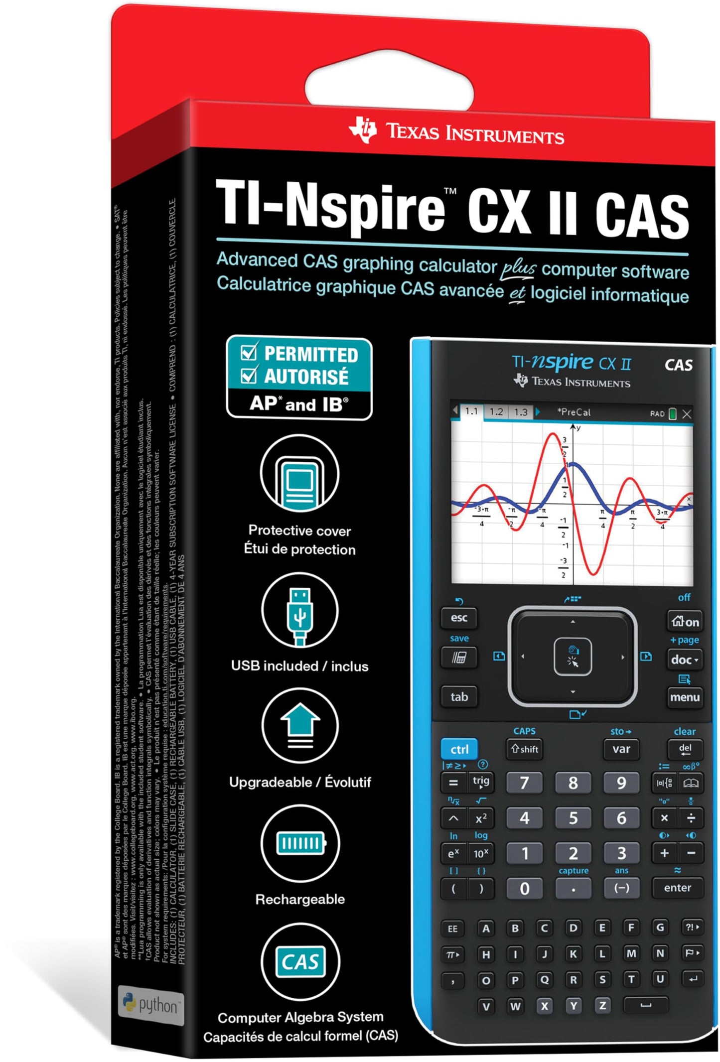 Texas Instruments TI-Nspire CX II CAS Color Graphing Calculator with Student Software (PC/Mac)
