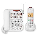 VTech SN5147 Amplified Corded/Cordless Senior Phone with Answering Machine, Big Buttons, 90dB Extra-Loud Visual Ringer, 50dB Audio Assist, Call