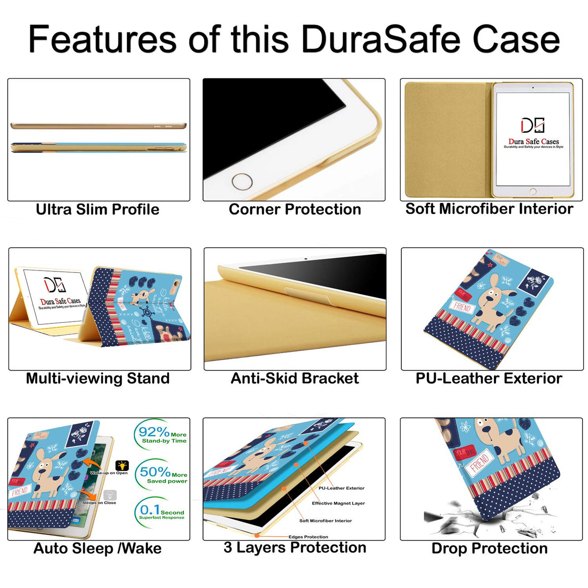 DuraSafe Cases for iPad Pro 9.7 inch 2016 Printed Case A1673 MLMP2LL/A MM172LL/A MLMN2LL/A MLMQ2LL/A A1674 A1675