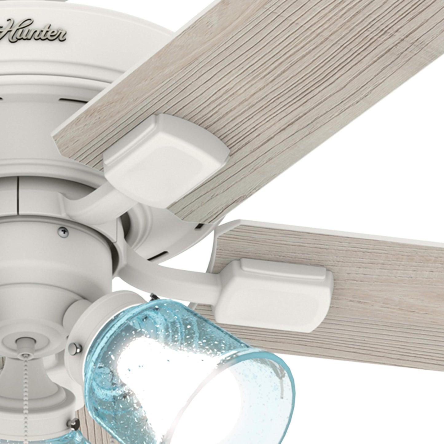 Hunter Fan 52 inch Matte White Indoor Ceiling Fan with Light Kit (Renewed)