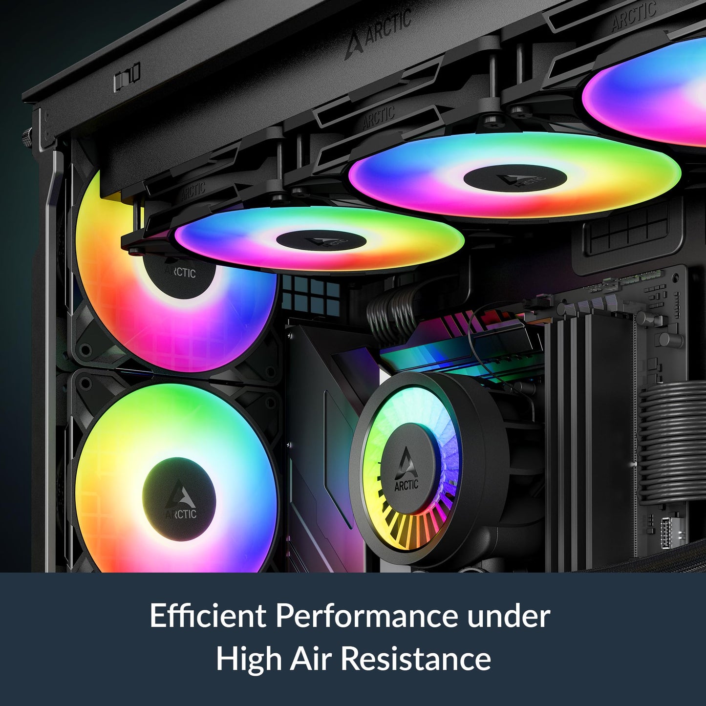 ARCTIC P12 Pro A-RGB - Powerful Premium Fan, 120 mm PWM Fan with Y-Cable Splitter, 600-3000 RPM, 0 RPM <5% PWM, 5V Digital RGB, Fluid Dynamic Bearing