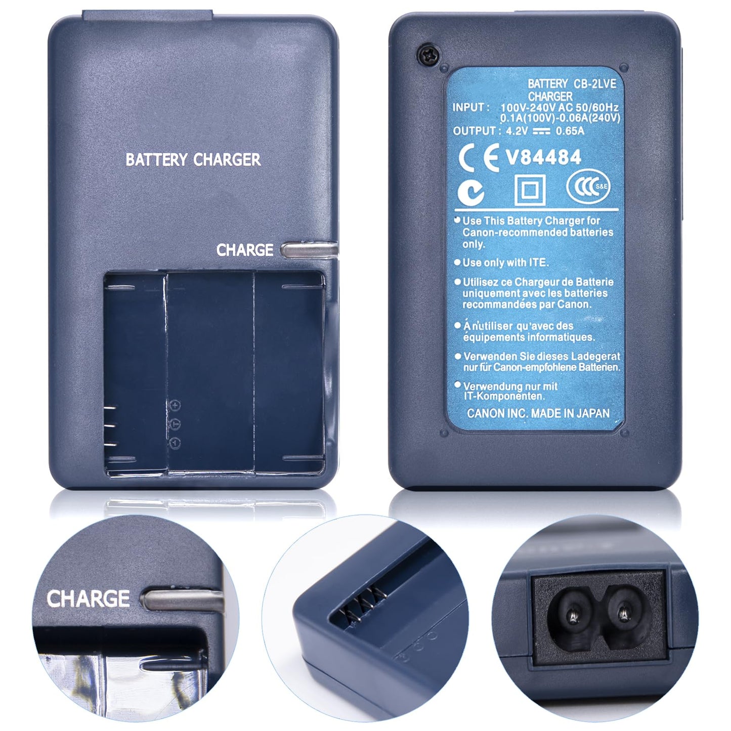 CB-2LVE CB-2LV Quick Battery Charger for Canon NB-4L Battery Compatible Canon PowerShot ELPH 100 HS,300 HS,330 HS,SD400,SD600,SD750,SD780 is,SD960