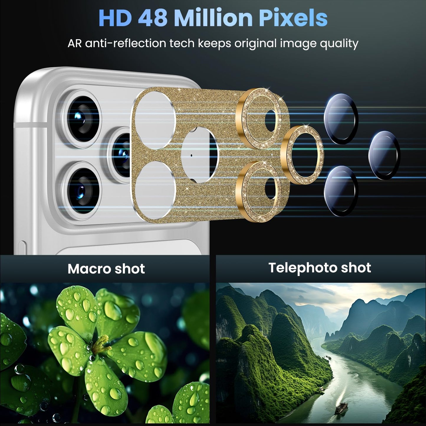 Uyiton for iPhone 17 Pro Camera Lens Protector - Metal Camera Protector