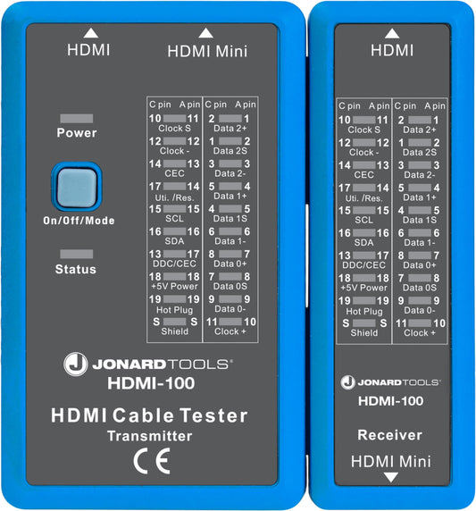 Jonard Tools HDMI-100 HDMI Cable Tester for HDMI and Mini HDMI Cables, Black
