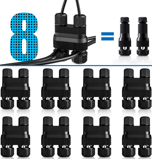 SUNVIE Low Voltage Wire Connector Fastlock2 Landscape Lighting Wire Connectors Waterproof Low Voltage Connector 12-18 Gauge Landscape Wire Connectors