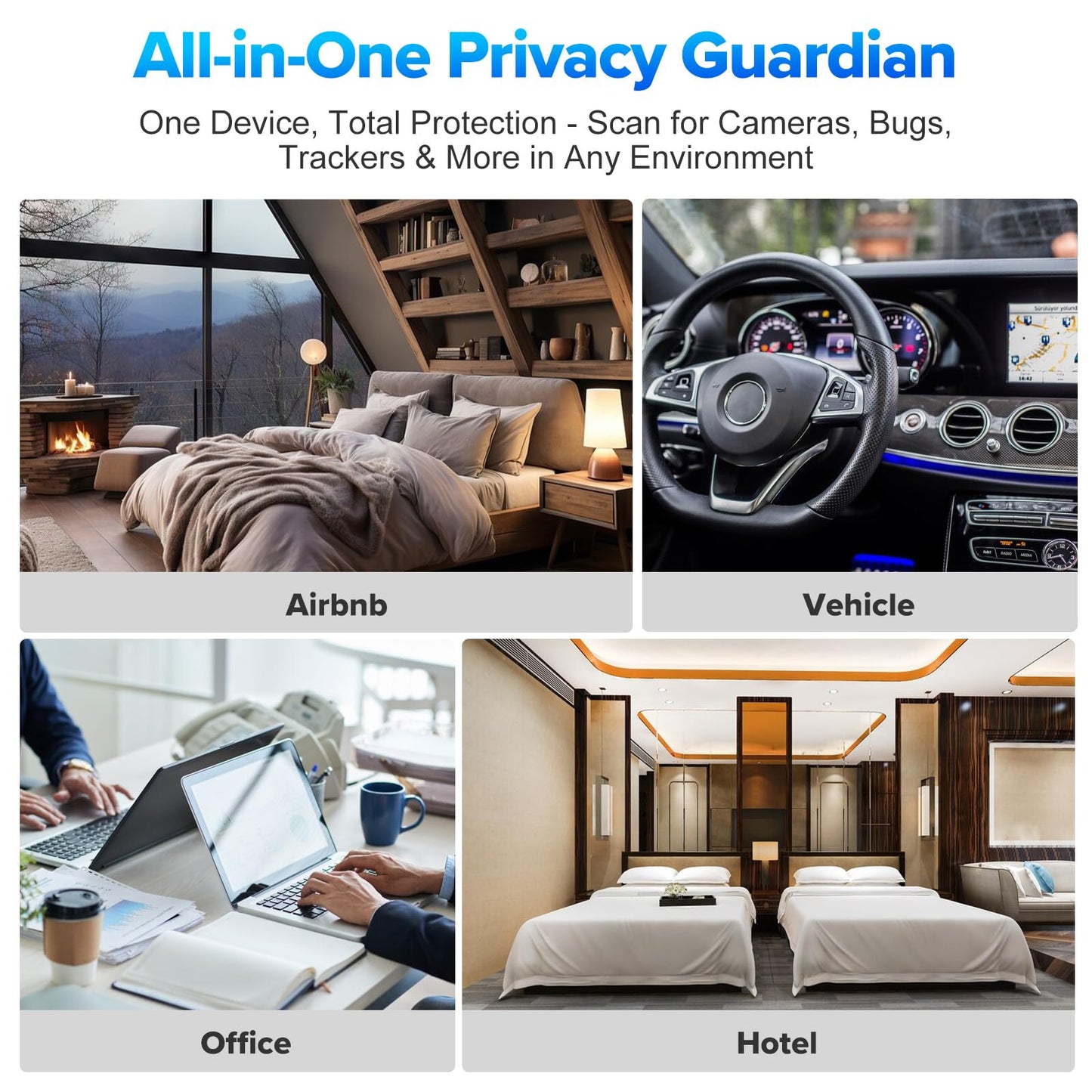 Hidden Camera Detector, Anti-Spy RF Signal Finder, GPS Tracker Detector, Wireless Bug Detector for Hotels, Bathrooms, Home, Office, Travel,