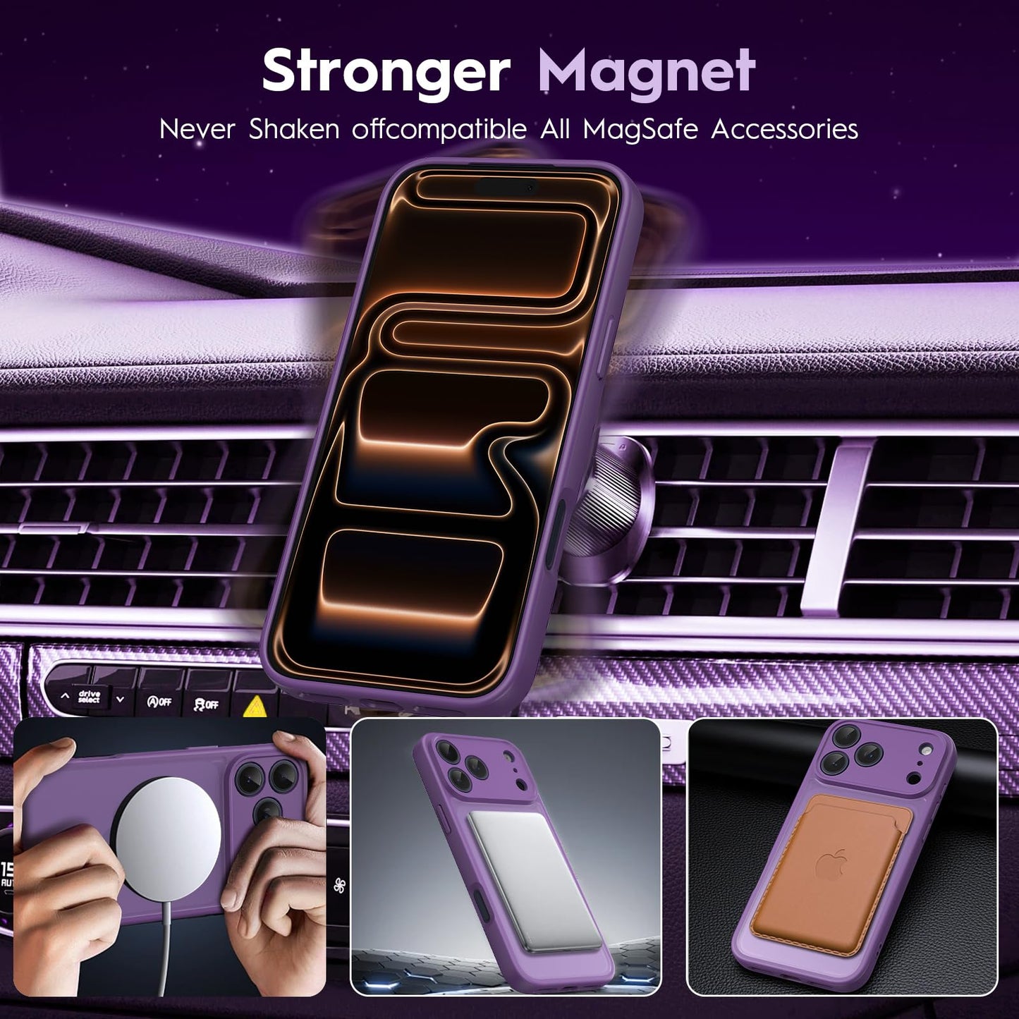 MYY Magnetic for iPhone 17 Pro Case, Upgraded [Full Camera Protection] [Compatible with Magsafe] [Translucent Matte] Military-Grade Drop Shockproof
