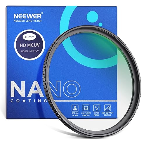 NEEWER 49mm UV Filter? Ultra Slim UV Protection 49mm Camera Lens Filter with 9H High Hardness Tempered HD Optical Glass/Aluminum Alloy Frame/30 Layers