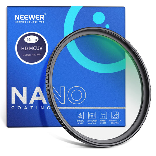 NEEWER 49mm UV Filter? Ultra Slim UV Protection 49mm Camera Lens Filter with 9H High Hardness Tempered HD Optical Glass/Aluminum Alloy Frame/30 Layers