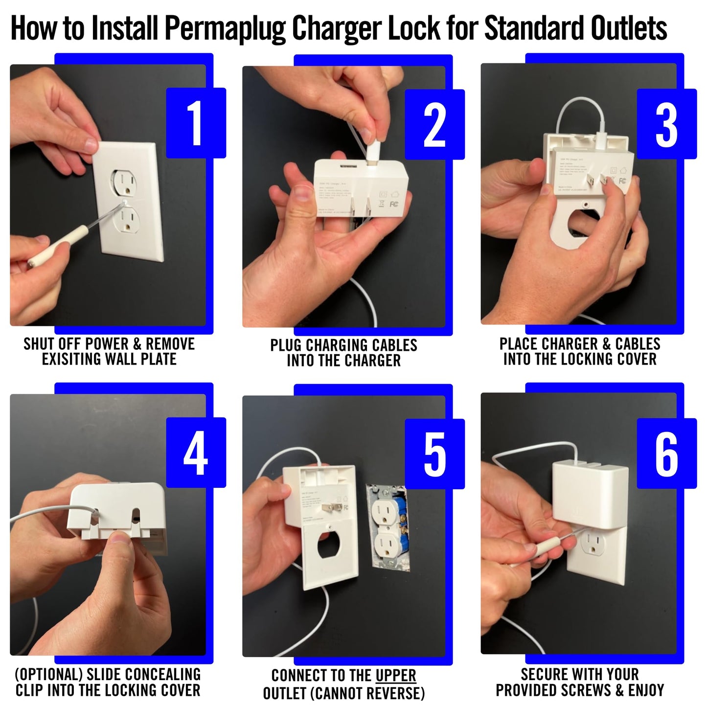 Permaplug Charger Lock: Anti-Theft & Tug-Proof Phone Charger Lock System [45W Fast Charging] for Apple iPhone 14/13/12/11/ X/MAX/XR/ 8/6/7/ XS, iPad