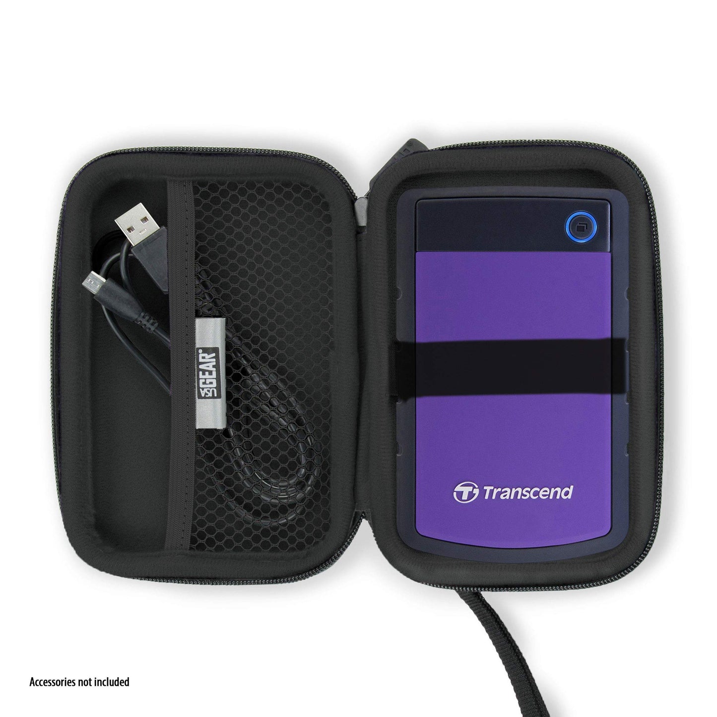 USA GEAR Hard Drive Case - External Hard Drive Case Compatible with WD External Hard Drive, WD Passport, Seagate Portable Hard Drive, Toshiba Canvio