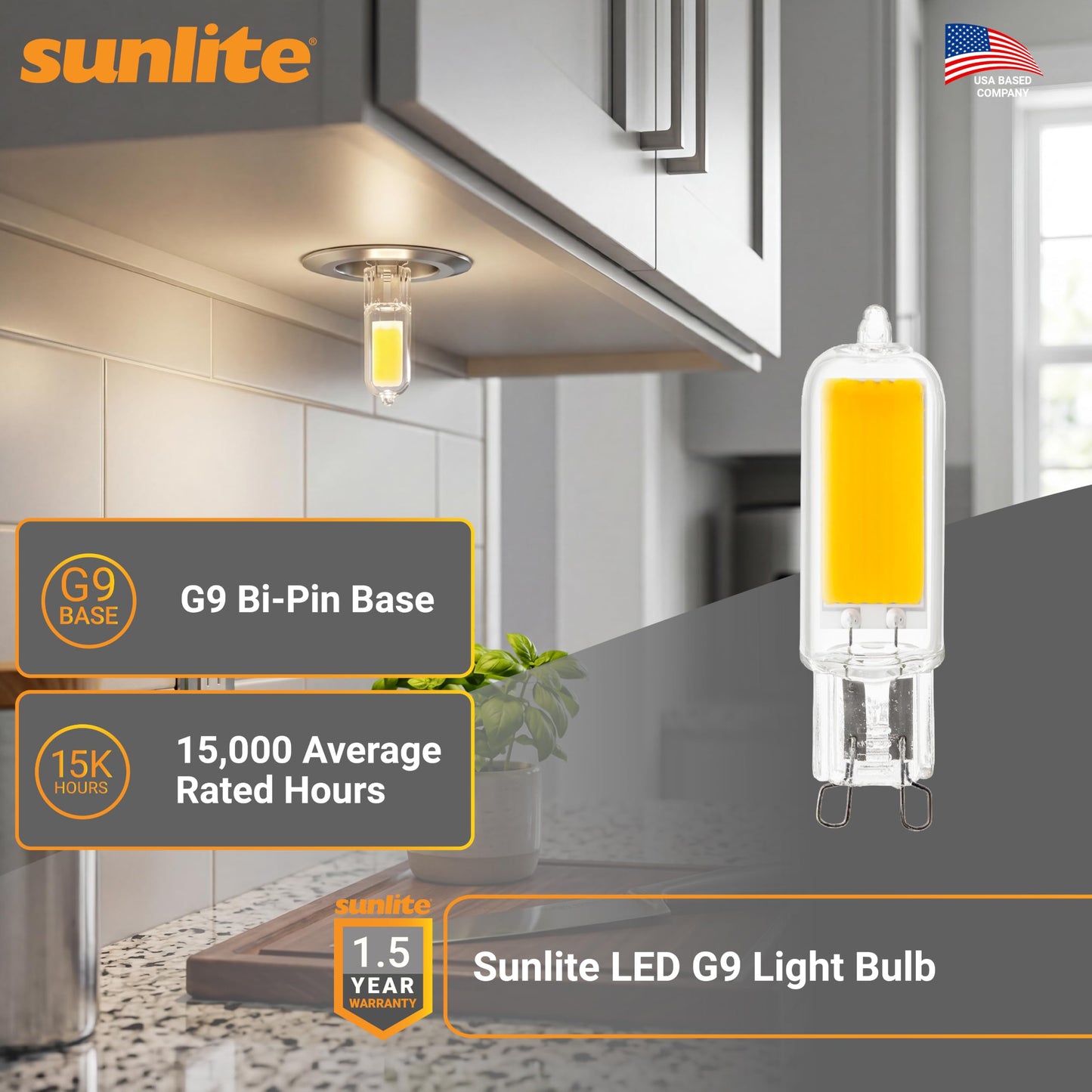 Sunlite LED G9 Light Bulb 4 Watts (60W Equivalent), 500 Lumens, Bi Pin Base, Non-Dimmable, UL Listed, 5000K Daylight, 6 Pack