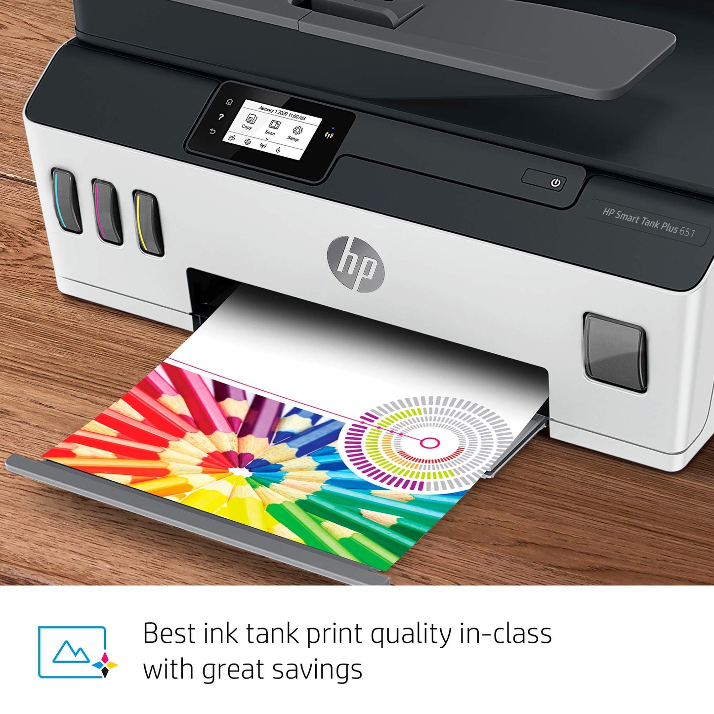 HP Smart -Tank Plus 651 Wireless All-in-One Ink -Tank Printer | up to 2 Years of Ink in Bottles | Auto Document Feeder | Mobile Print, Scan, Copy