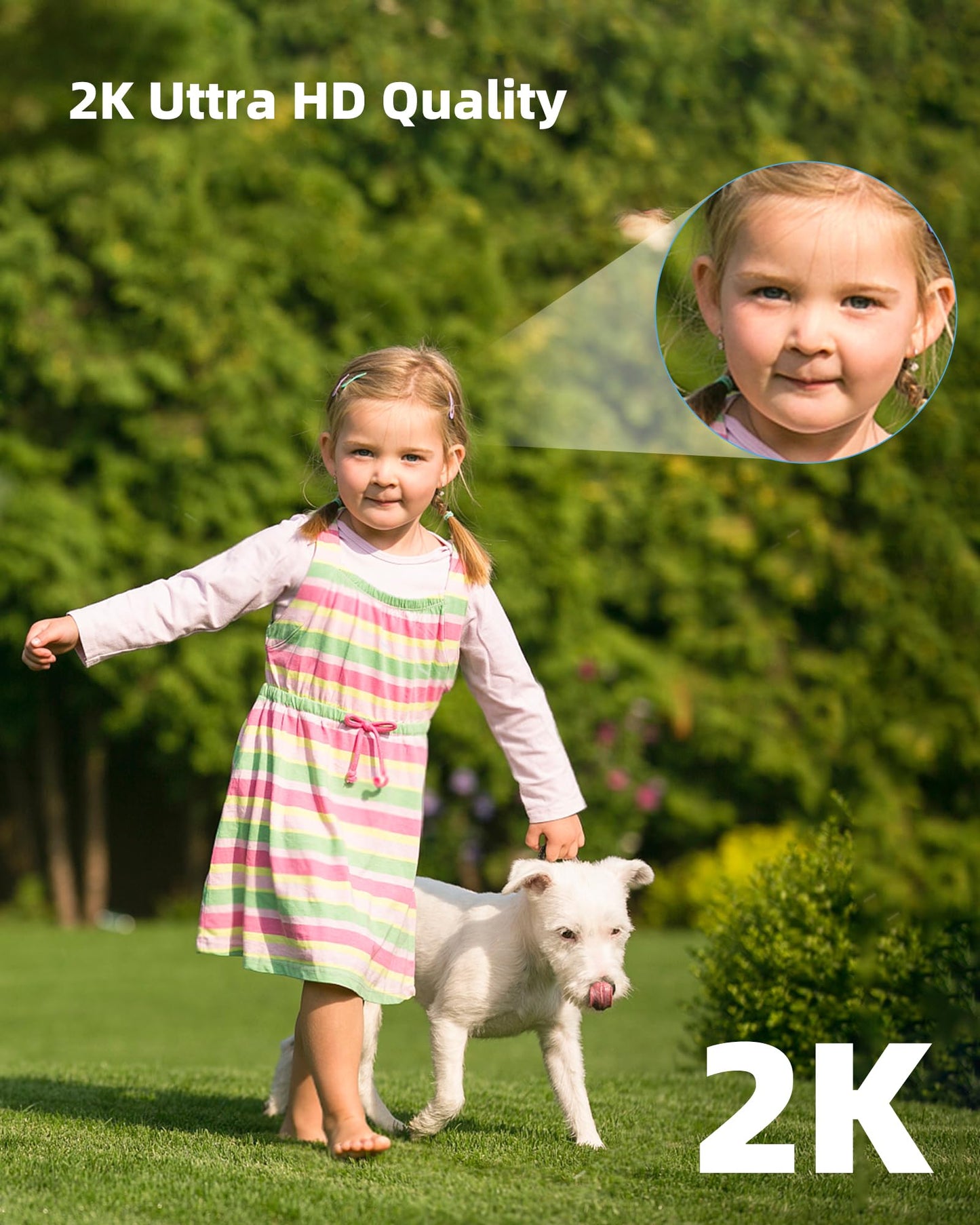 CKK 2K Security Camera WiFi Outdoor, 4 Pcs 3MP PTZ WiFi Home Security Camera - 2.4G/5G Dual-Band, 360° Pan-Tilt, Color Night Vision, Motion Alerts