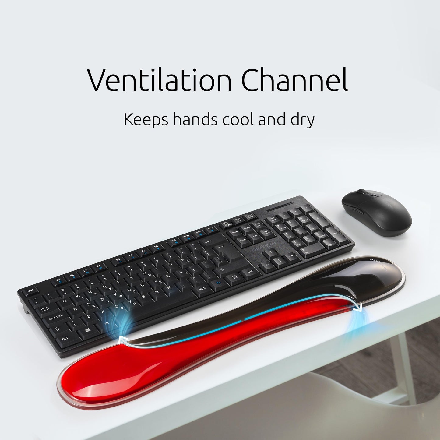 Kensington Slim Duo Gel Wrist Rest for Low Profile Keyboard, Wrist Pad for Keyboard, Ergonomic Wrist Pad for Office, Non-Skid Computer Pad with Wrist