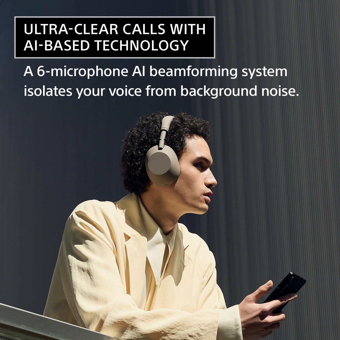 Sony WH-1000XM6 The Best Noise Cancelling Wireless Headphones, Sandstone