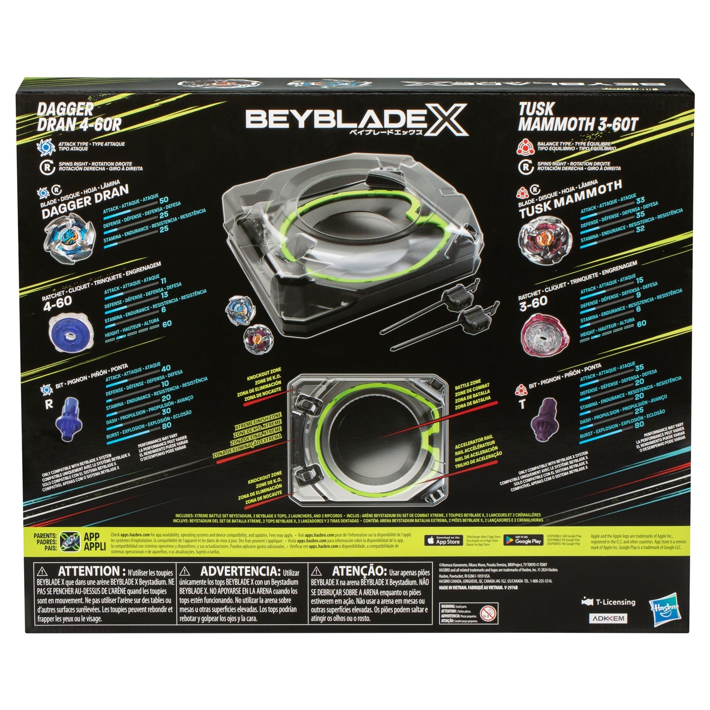 Beyblade X Xtreme Battle Set with Beystadium Arena Featuring X-Celerator Rail, 2 Right-Spinning Top Toys, 2 Launchers, Toys for Boys and Girls, 8+