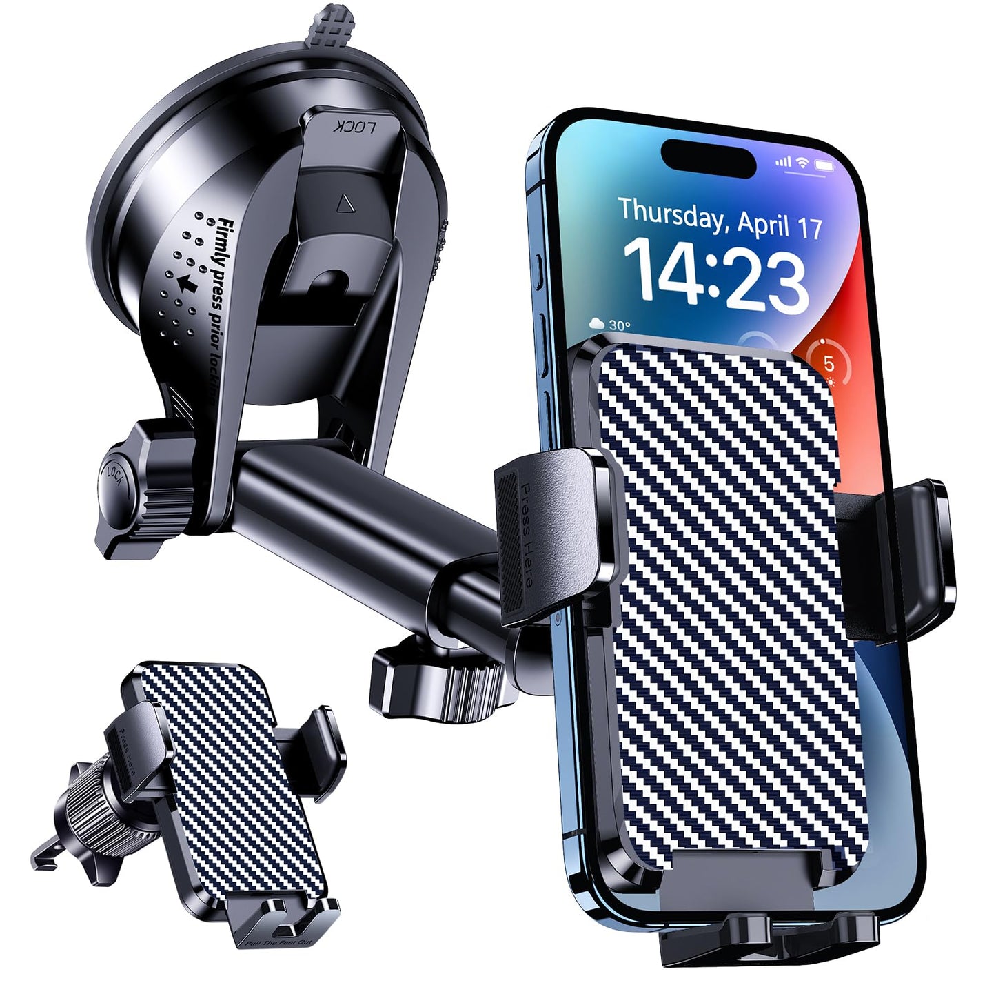 BIVGAZA Phone Holder Car [Military-Grade Suction] Universal Car Phone Holder [Thick Case Friendly] Automobile Accessories Dashboard Air Vent