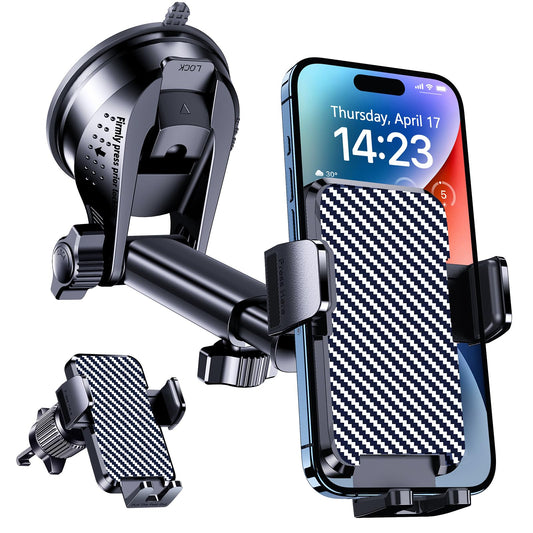 BIVGAZA Phone Holder Car [Military-Grade Suction] Universal Car Phone Holder [Thick Case Friendly] Automobile Accessories Dashboard Air Vent