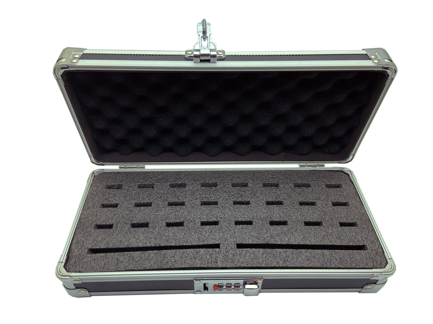 Flash USB Thumb Drive Holder Storage Organizer Case | Antistatic and Shockproof (aluminum, medium, holds 24 USB, 2 HDD slots)