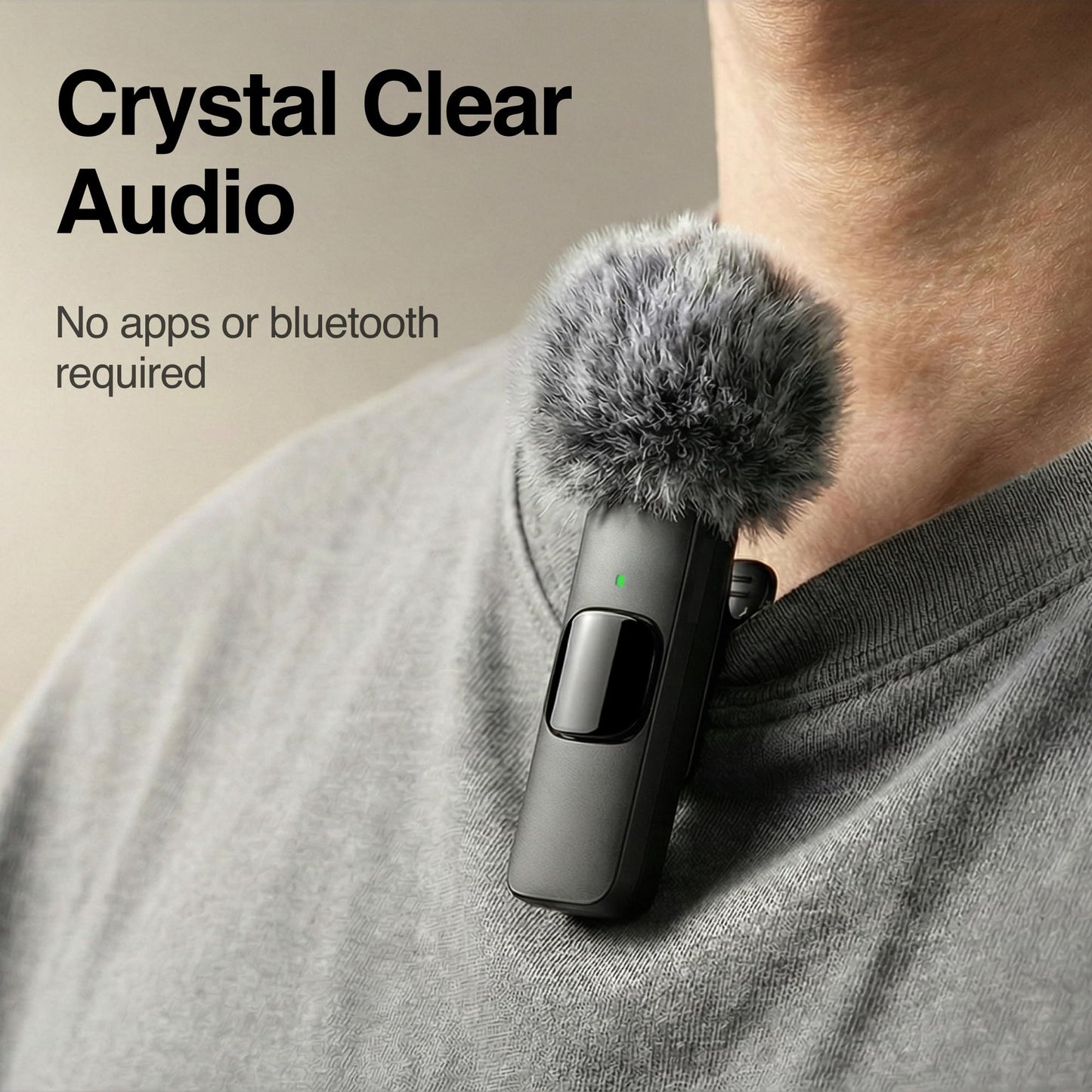 Mini Mic Pro (Latest Model) - Wireless Mini Microphone for iPhone, iPad, Android - 2 Pack Lavalier Microphone for Video Recording - iPhone Mic Crystal