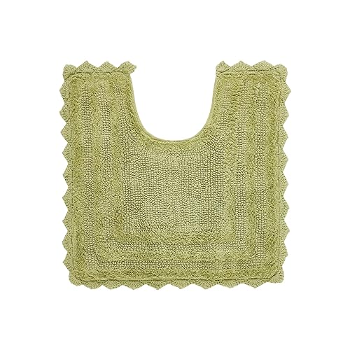 Better Trends Toilet Rugs U Shaped Lilly Crochet Rug 20" x 20" Contour 100% Cotton Soft Water Absorbent Washable Reversible for Bathroom Floor Decor…