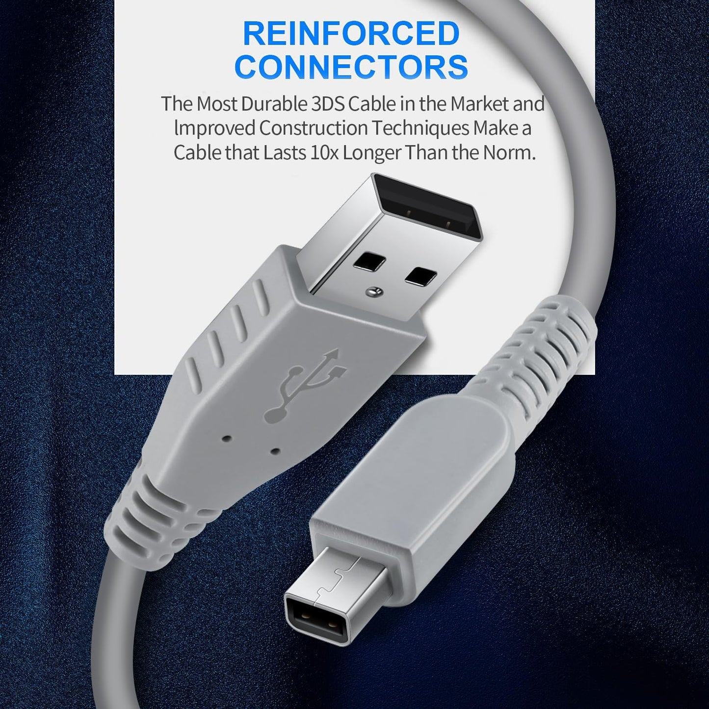 Pelidox 3DS Charger Cable - 4.9FT Replacement Power Charging Cord for New 3DS 2DS XL 3DS 2DS DSi DSi XL (2)