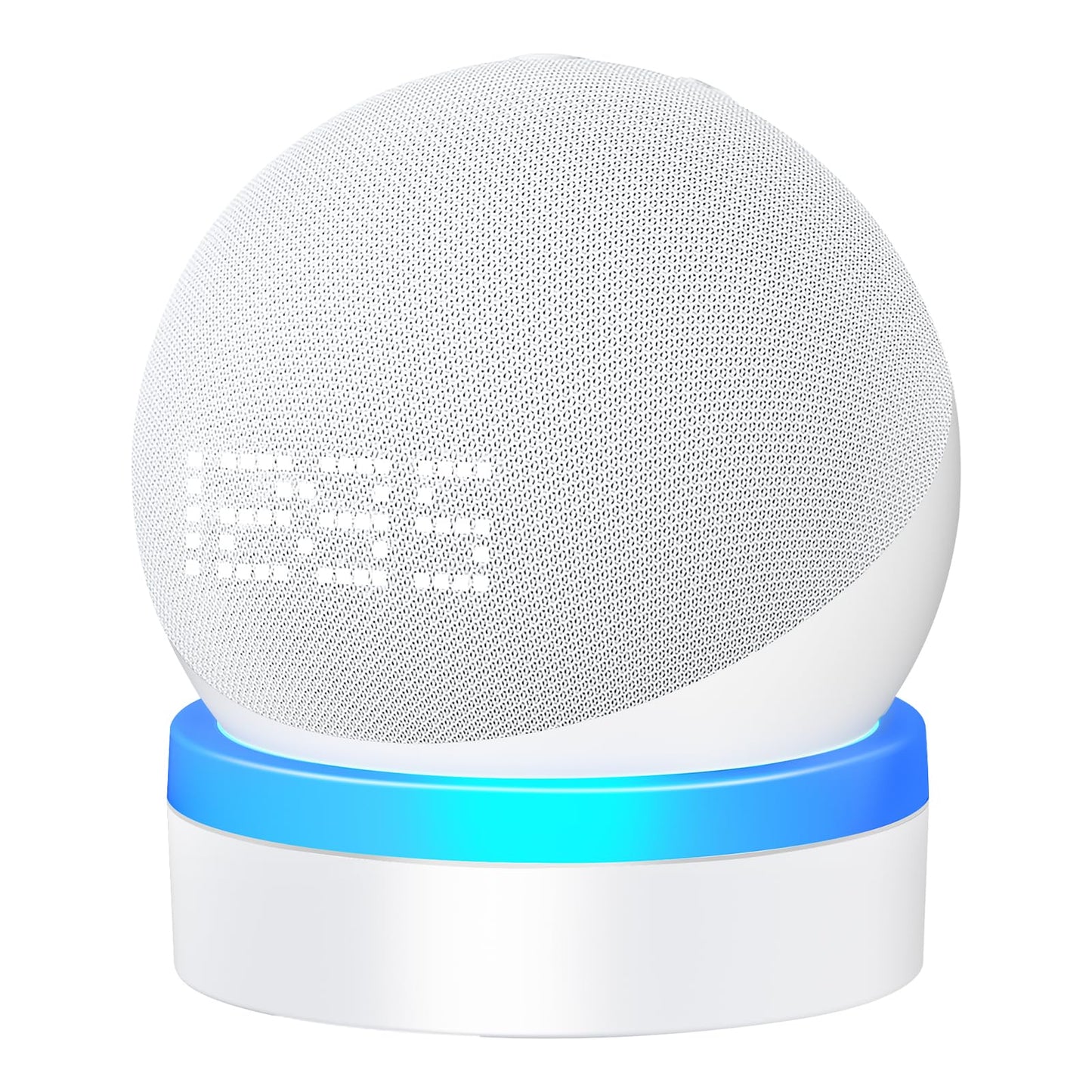 FUQINTOP Stand for Echo Dot 4th/5th Generation, Table Holder Mount with Light Guide, Enhance Light Effect, Space-Saving Dot 4/5 Accessories with Cable