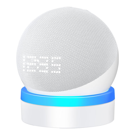 FUQINTOP Stand for Echo Dot 4th/5th Generation, Table Holder Mount with Light Guide, Enhance Light Effect, Space-Saving Dot 4/5 Accessories with Cable