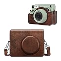 Fintie Protective Case for Fujifilm Instax Wide 400 Instant Film Camera - Premium Vegan Leather Bag Cover with Removable Strap, Vintage Brown