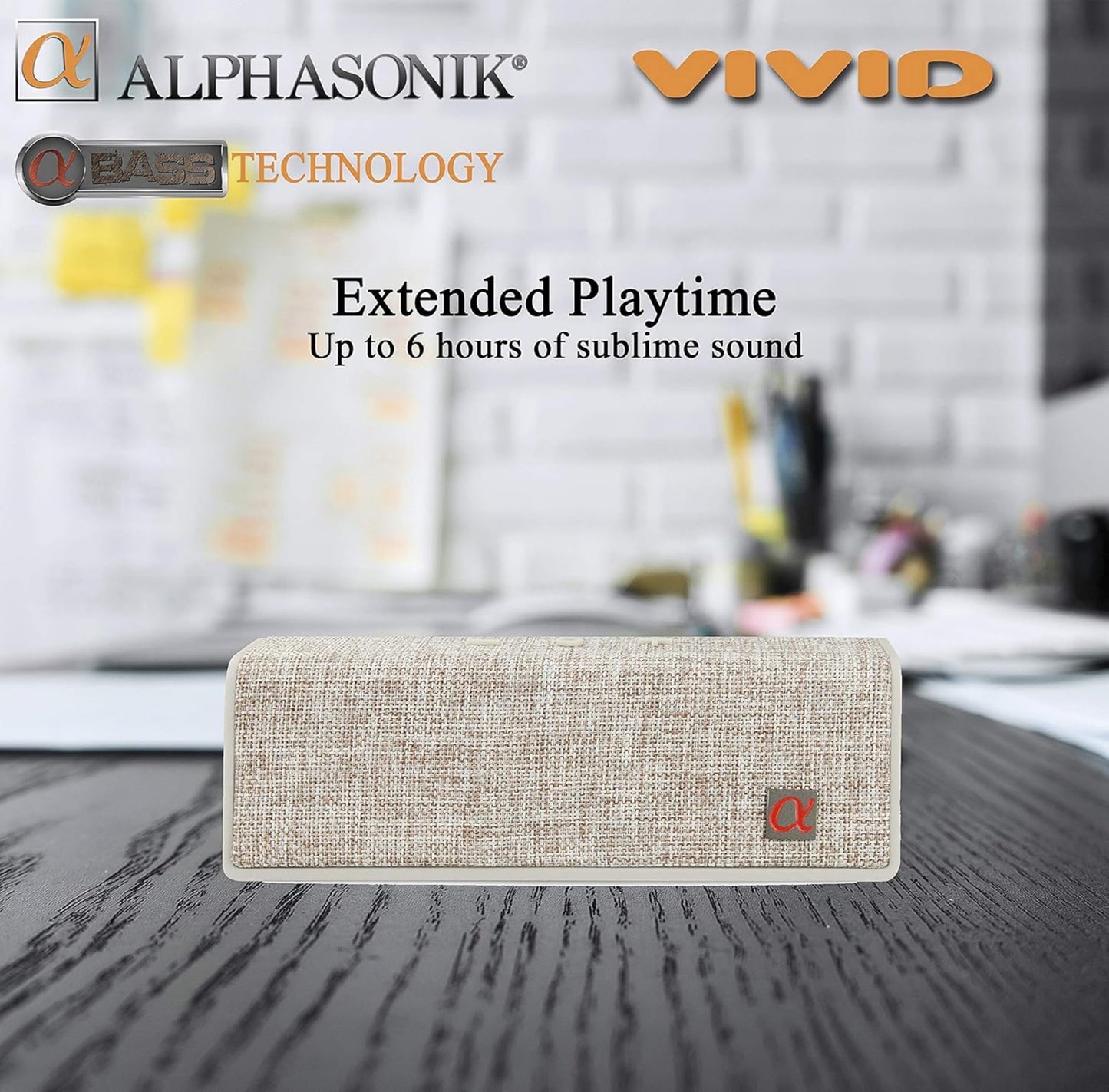 Alphasonik VIVID Home Wireless Bluetooth Portable Speaker with HD Sound and Bass, Built-in Mic, Micro USB, Auxilliary 3.5mm and Built in 2000mah long