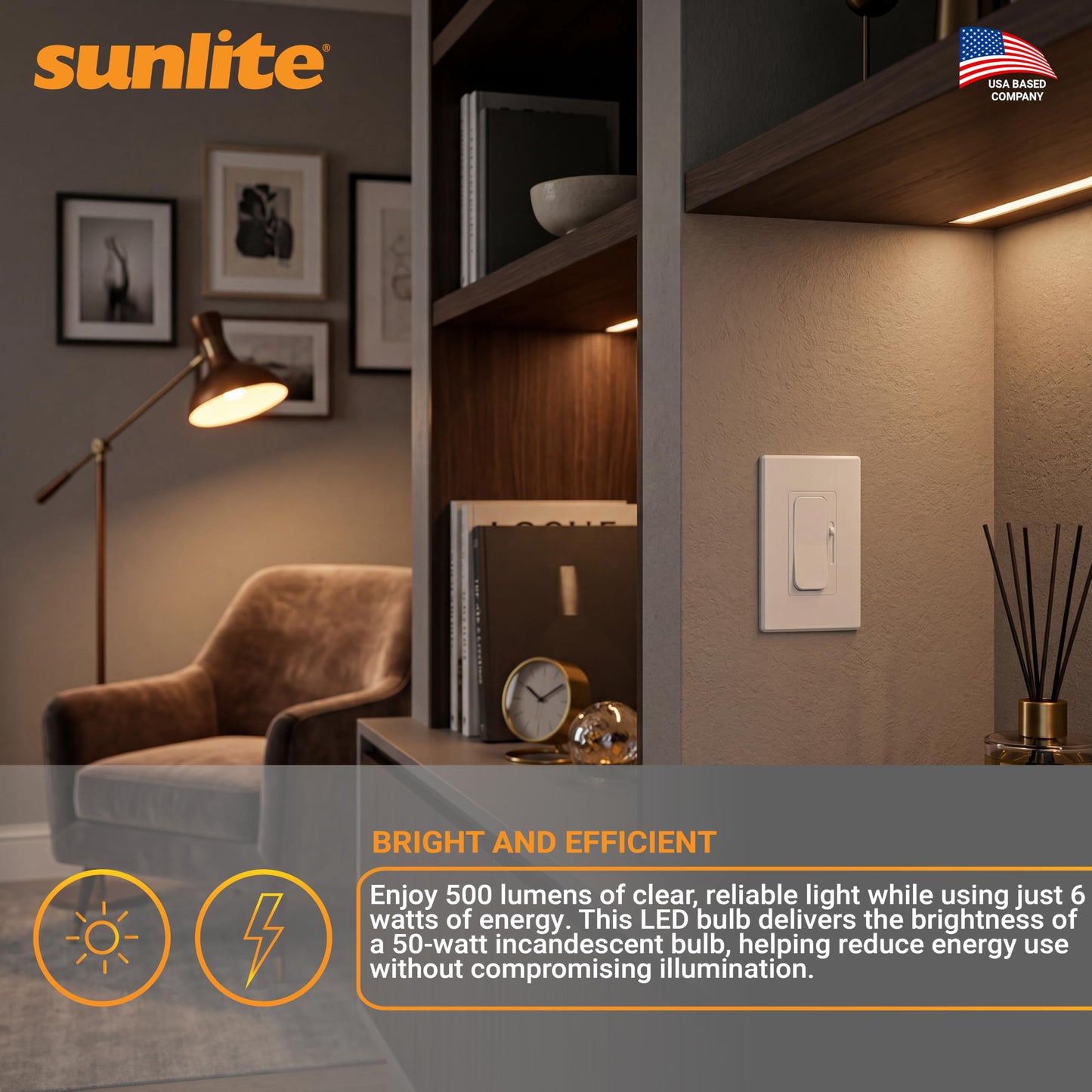 Sunlite LED PAR16 Long Neck Recessed Spotlight Light Bulb, 6 Watts (50W=), 500 Lumens, Medium E26 Base, Dimmable, 90 CRI, ETL Listed, Title-20