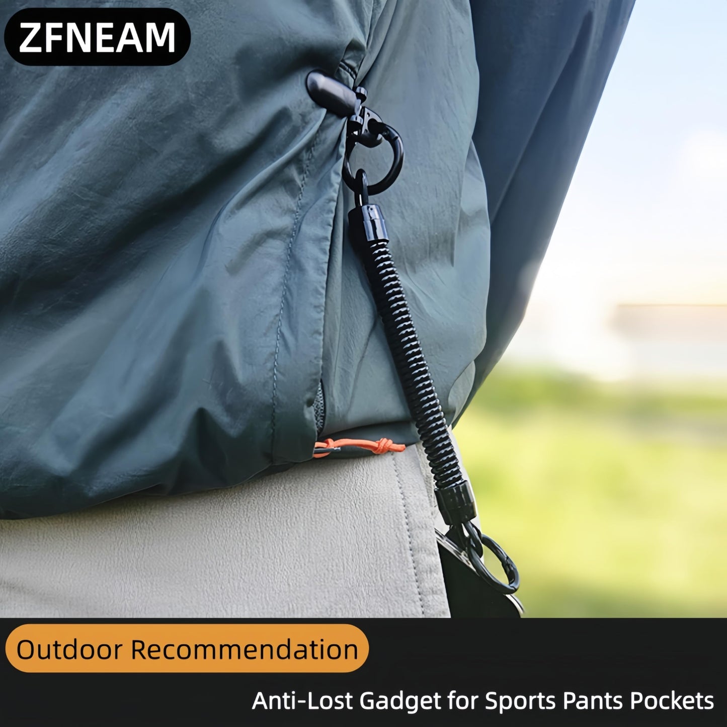 ZFNEAM]2PCS Retractable Phone Lanyard with Heavy-Duty Clip Outdoor Compatible with Pixel Most Smartphones (2*Black+Tab)