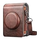 Fintie Protective Case for Fujifilm Instax Mini EVO Camera - Premium Vegan Leather Bag Cover with Removable Adjustable Strap, Vintage Brown