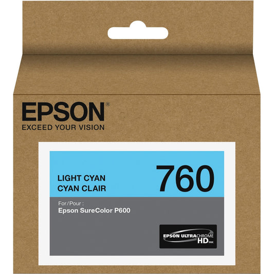 Epson T760520 UltraChrome HD Light Cyan Standard Capacity Cartridge Ink