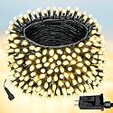 Upgraded 75.8 FT 200 LED Christmas String Lights Outdoor/Indoor, Timer & Memory Function & 8 Modes, Extendable Green Wire Waterproof Fairy String