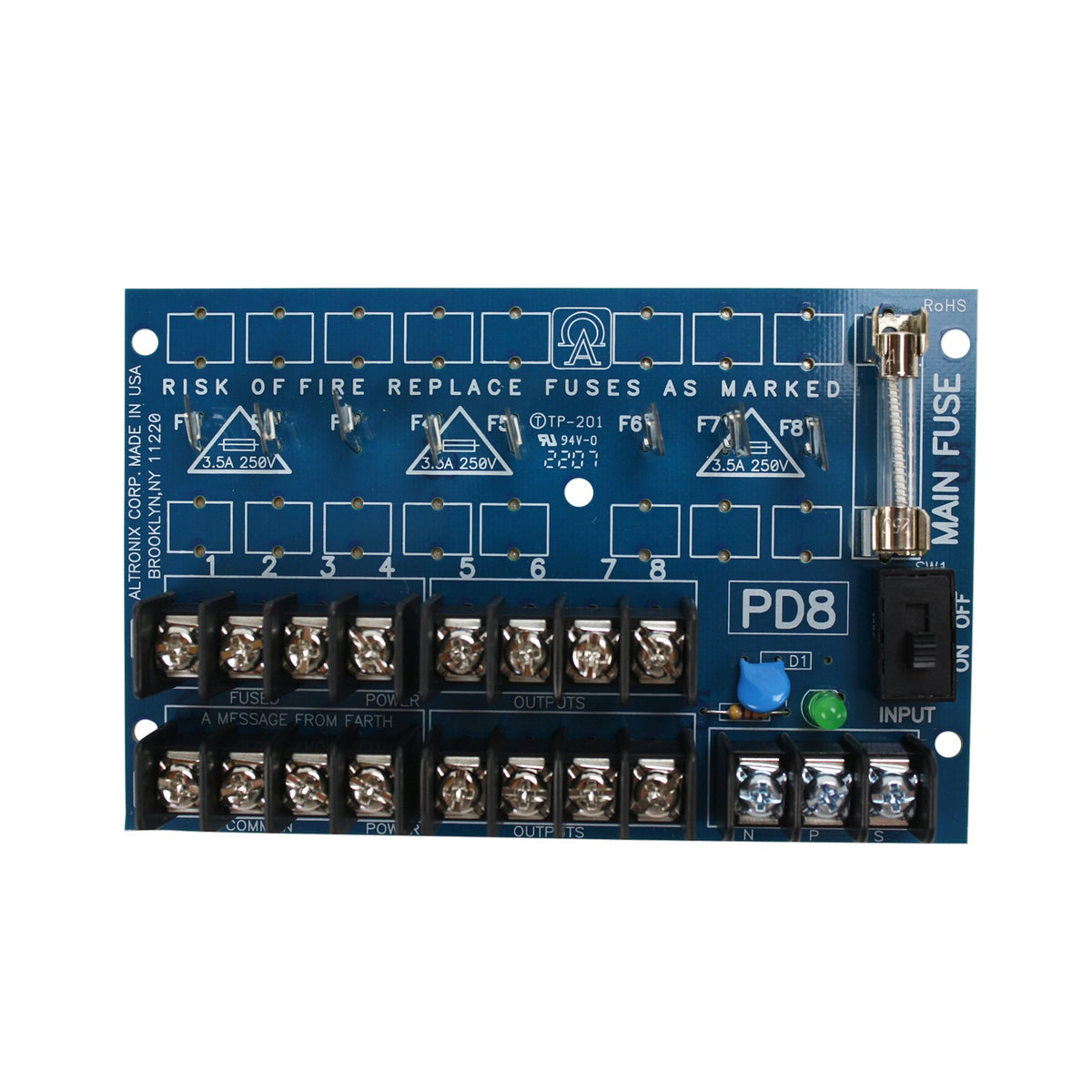 Altronix PD8CB 8 PTC Protected Outputs Power Distribution Module