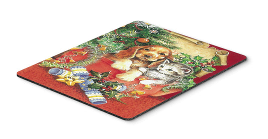 Caroline's Treasures APH7551MP Christmas Puppy and Kitten Mouse Pad, Hot Pad or Trivet for Home Office Gaming Working Computers Laptop Mouse