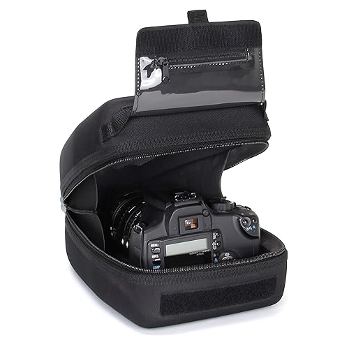 USA Gear Hard Shell Zoom Lens & DSLR Camera Case with Molded EVA Protection, Quick Access Opening and Padded Interior - Compatible with Nikon, Canon
