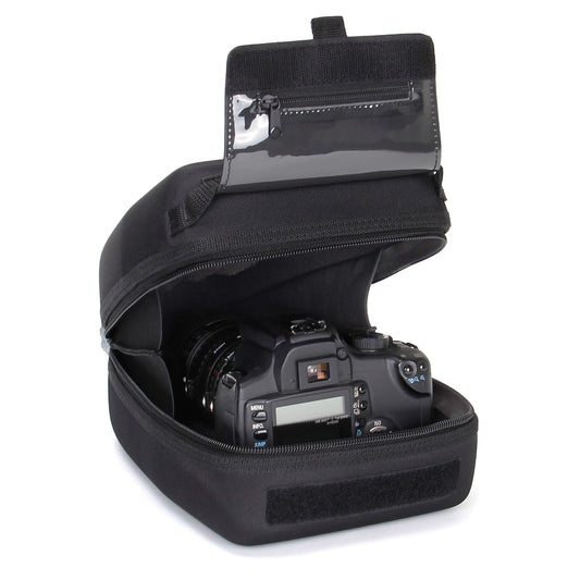 USA Gear Hard Shell Zoom Lens & DSLR Camera Case with Molded EVA Protection, Quick Access Opening and Padded Interior - Compatible with Nikon, Canon