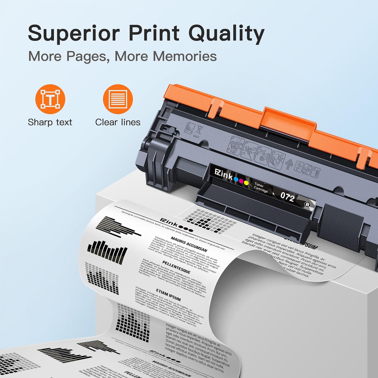 E-Z Ink 072 Toner Cartridge Compatible for Canon 072 Toner CRG072 CRG-072H Toner Cartridge for Canon ImageCLASS MF284dw MF287dw MF289dw LBP172dw