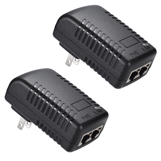 Bawofu 48V 24W 0.5A PoE Power Adapter Supply Injector Ethernet with US Wall Plug, IEEE 802.3af Compliant, 10/100Mbps, for IP Voip Phones Cameras PoE