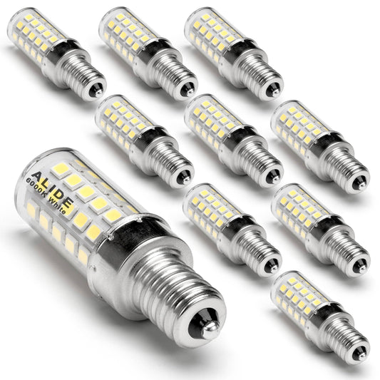 ALIDE E12 C7 Led Candelabra Bulbs 60 Watt Equivalent 6000k Daylight White