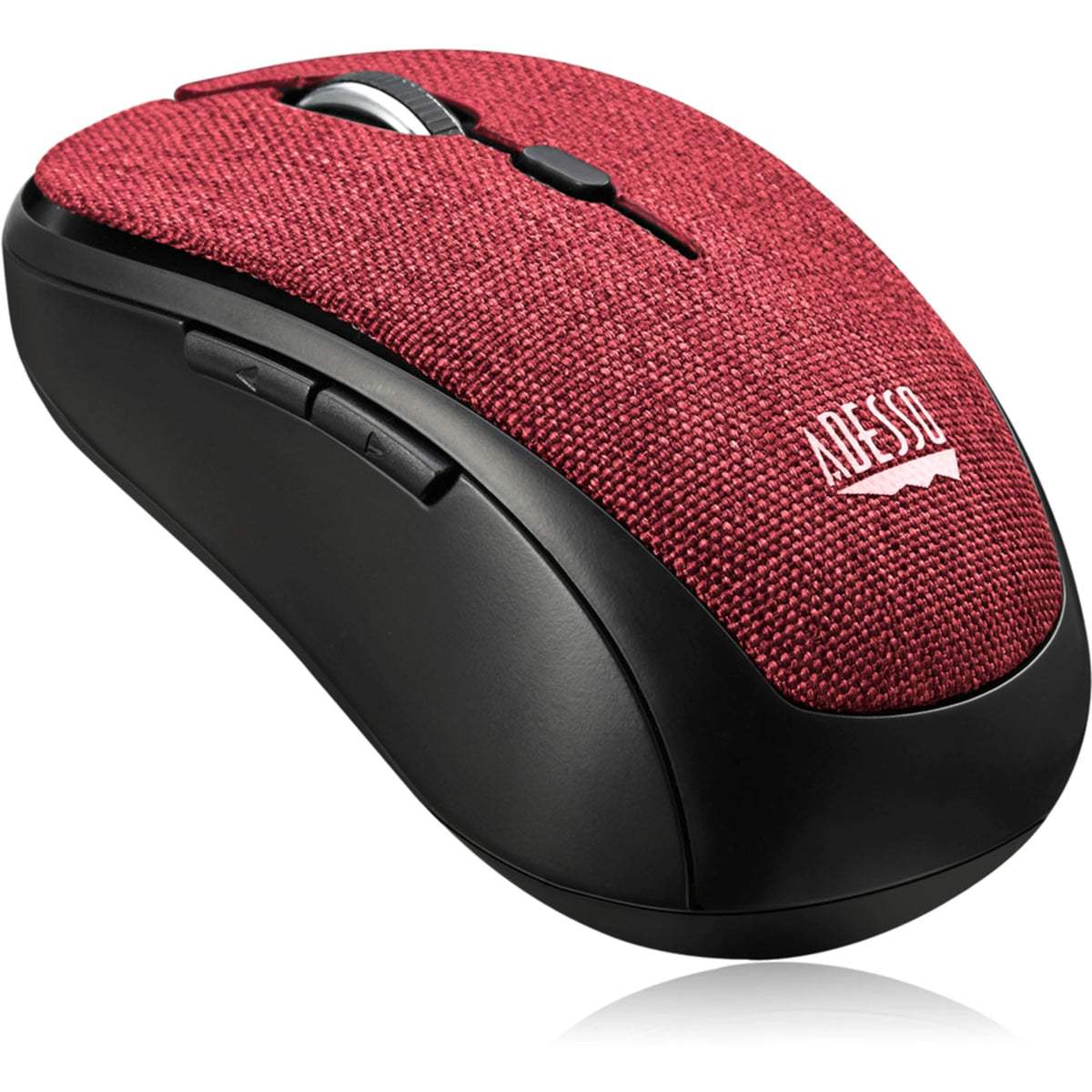 Adesso iMouse S80 2.4Ghz Fabric Wireless Red Fabric Mini Optical Mouse, 5-Button (Red)