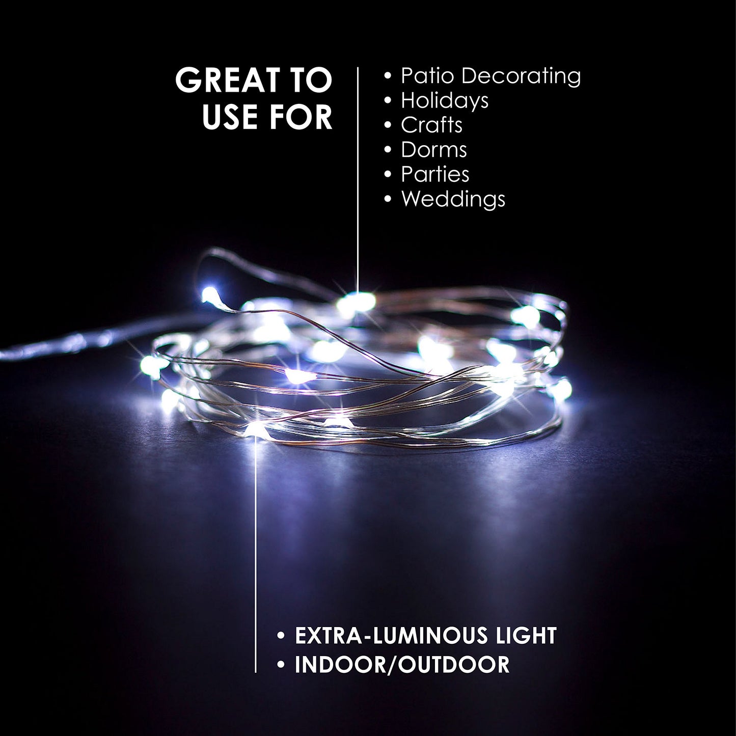 RTGS 30 LED Wire Twinkle Fairy Lights, Battery Powered, Waterproof - Christmas, Holidays, Halloween, Wedding - Bedroom, Living Room - 9.5 Ft, Cool